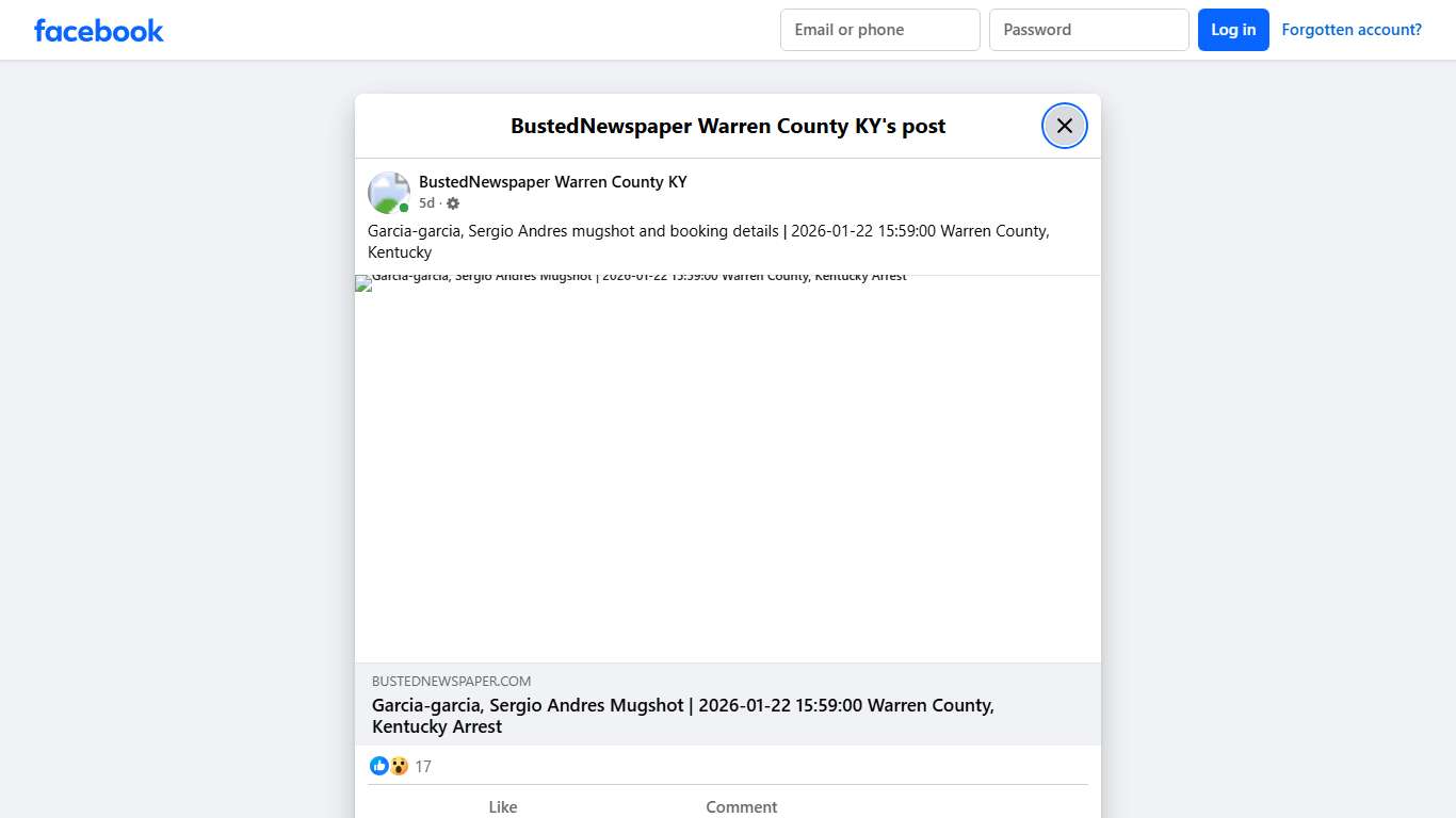 Garcia-garcia, Sergio... - BustedNewspaper Warren County KY Facebook